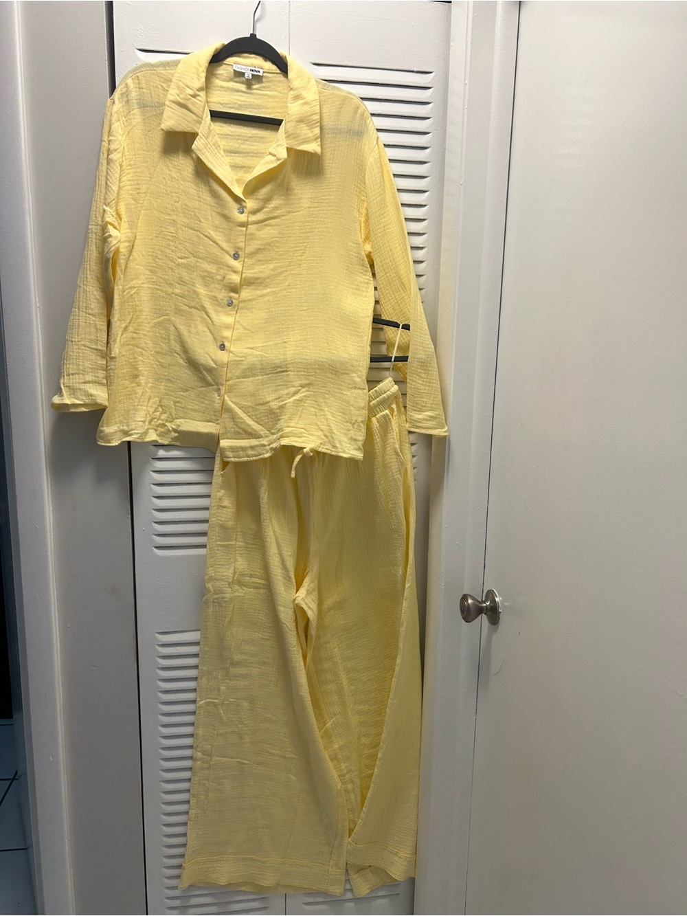 Fashion Nova Yellow Two-Piece Lightweight Pantsuit